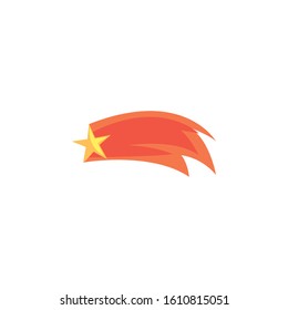 space shooting star flat style icon vector illustration design