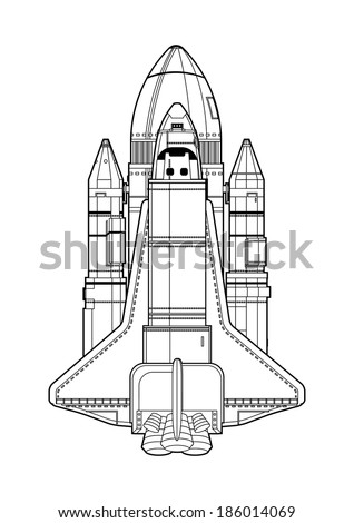 Space Shuttle Stock Vector (Royalty Free) 186014069 - Shutterstock