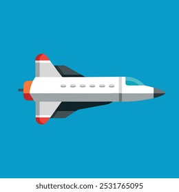 Space Shuttle air Transport isolated flat vector illustration on white background