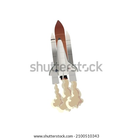 Space Shuttle Columbia icon isolated on white. Vector illustration