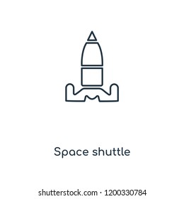 Space shuttle concept line icon. Linear Space shuttle concept outline symbol design. This simple element illustration can be used for web and mobile UI/UX.