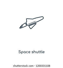 Space shuttle concept line icon. Linear Space shuttle concept outline symbol design. This simple element illustration can be used for web and mobile UI/UX.
