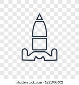 Space shuttle concept vector linear icon isolated on transparent background, Space shuttle concept transparency concept in outline style