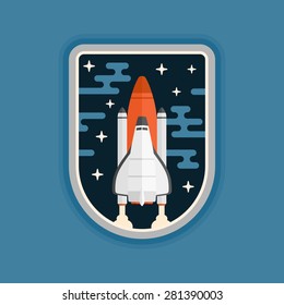 Space shuttle concept vehicle launch badge design
