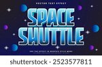 Space Shuttle editable text effect template with shining stardust