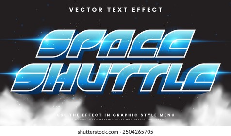 Space shuttle editable text effect Template in modern 3d style theme