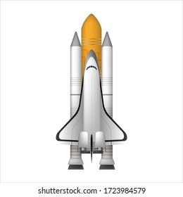 Space shuttle. Fighter isolated on a white background. Element for design on the theme of space. Isolated. Vector.