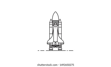 Space Shuttle flat design vector illustration