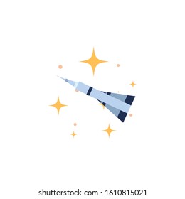 space shuttle flat style icon vector illustration design