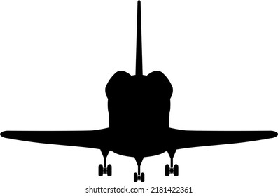 Space Shuttle front view isolated on white background. Vector illustration.