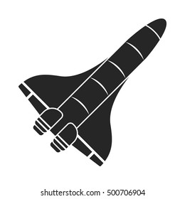 Space shuttle icon in  black style isolated on white background. Symbol stock vector illustration.