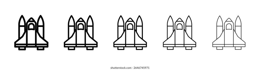 Concepto del icono del transbordador espacial. Diseño gráfico, logotipo, Web, interfaz de usuario.