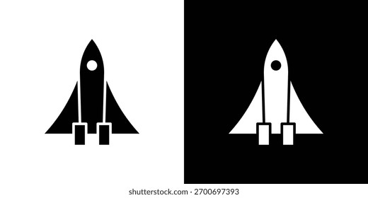 Conceito de design de ícone de ônibus espacial. ícones planos vetoriais