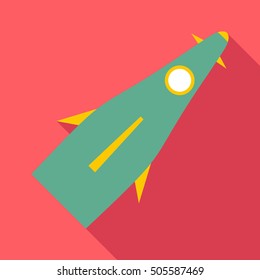 Space shuttle icon. Flat illustration of space shuttle vector icon for web