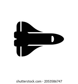 icono del transbordador espacial. Diseño de estilo plano aislado en un fondo blanco. Ilustración del vector