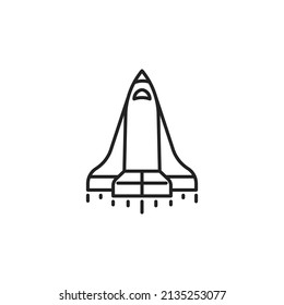 Space shuttle icon. High quality black vector illustration.