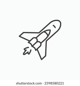 Space shuttle icon isolated on white background
