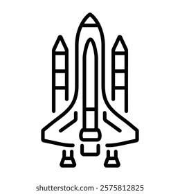 Space shuttle icon in linear style 