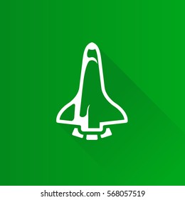 Space shuttle icon in Metro user interface color style. Exploration satellite carrier