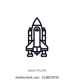 Space Shuttle icon. Outline style icon design isolated on white background