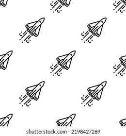 space shuttle icon pattern. Seamless space shuttle pattern on white background.