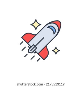 Space shuttle icon. Rocket sign. High quality coloured vector illustration.