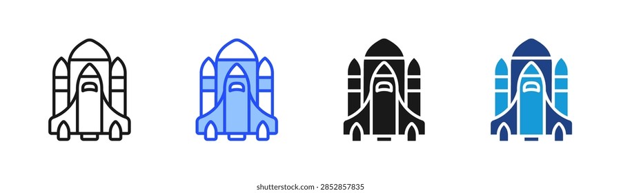 Space Shuttle icon set multiple style collection