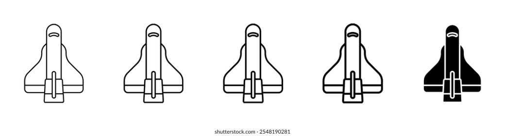 space shuttle icon Simple thin line logo set