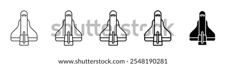 space shuttle icon Simple thin line logo set