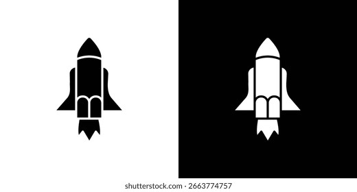 Coleção de símbolos de ícone do ônibus espacial. Ilustração de stock de vetor plano.