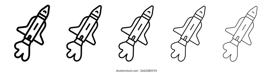 Ícone de ônibus espacial Conceito de símbolo para web design.ícone de vetor de linha simples. ilustração do logotipo.