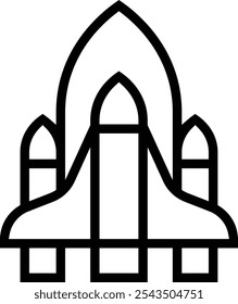 space shuttle icon. Thin linear style design isolated on white background