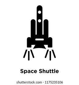 Space Shuttle icon vector isolated on white background, logo concept of Space Shuttle sign on transparent background, filled black symbol
