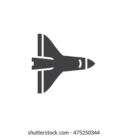 Space Shuttle Icon Vector, Solid Logo Illustration, Pictogram Isolated On White