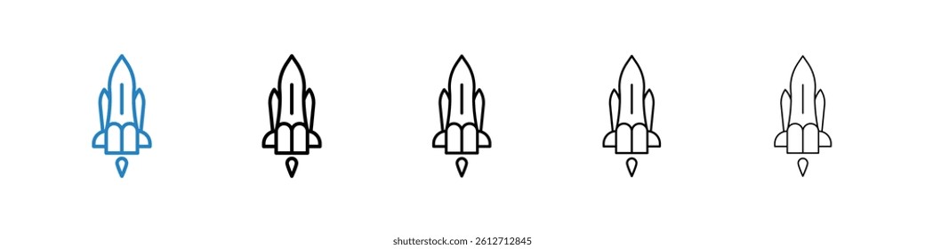 Space shuttle icons collection vectors for web ui