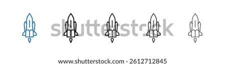 Space shuttle icons collection vectors for web ui