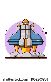 Space shuttle illustration hand drawing