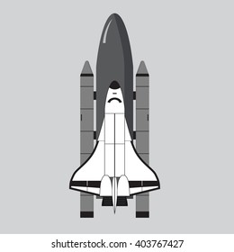 Space Shuttle illustration isolated on gray
