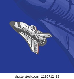  space shuttle illustration for logo and tshirt design