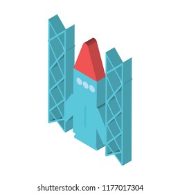 Space shuttle isometric left top view 3D icon