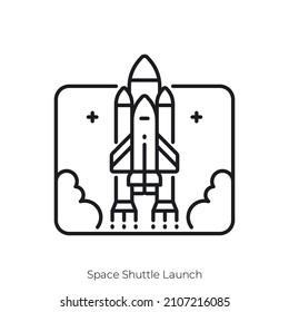 Space Shuttle Launch icon. Outline style icon design isolated on white background