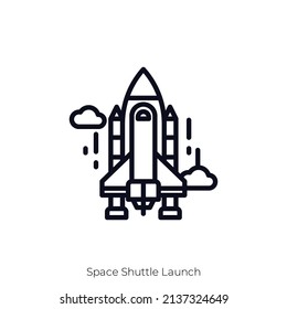 Space Shuttle Launch icon. Outline style icon design isolated on white background