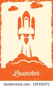 Space Shuttle Launch Retro Style