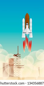 space shuttle launch. vector