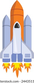 Icono de vector de lanzamiento del transbordador espacial