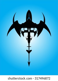 Space shuttle launch. Winged shape artwork. Flying spaceship. Flying creature. Tribal art. unidentified flying object.UFO. space shuttle ship. space shuttle flight. plane. air plane. futuristic shape.