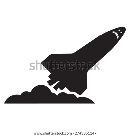 Space shuttle launching into the sky with clouds of smoke and flames a symbol of space exploration and technological advancement in one sentence