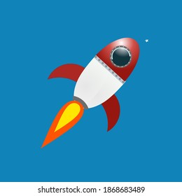 Space shuttle launching to space. A rocket taking off to outer space. Blasting off.