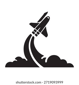 Space Shuttle Start mit Rauch Trails Silhouette.