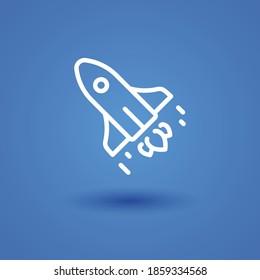 space shuttle line icon, outline vector illustration.